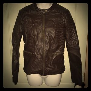 Quilted faux leather jacket